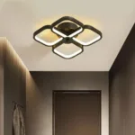 Lustra LED VERTEX Tesser 34W, 4 Patrate, lumina Rece/Calda/Neutra, Negru