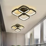 Lustra LED VERTEX Tesser 34W, 4 Patrate, lumina Rece/Calda/Neutra, Negru - imagine 3