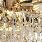 Candelabru Cristal VERSAILLES Petito 3xE14, Diametru 30cm, Auriu Lucios si Negru, Inaltime Reglabila - imagine 3