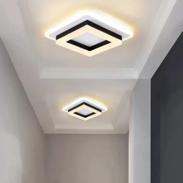 Lustra LED SOLENA Patrata Alb Negru, 15W, Lumina Rece/Calda/Neutra LL493