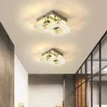 Lustra LED cu cristal JEREMIAH 34W, 2 Patrate, lumina Rece/Calda/Neutra, Dimabila, Crom Lucios - imagine 3