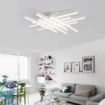 Lustra LED cu telecomanda MORA 160W, 8 Elemente, Liniara, lumina Rece/Calda/Neutra, Dimabila, Alb - imagine 2