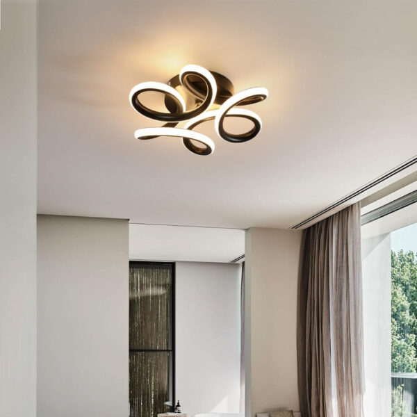 Lustra LED VERTEX HELIX, 15W, lumina Rece/Calda/Neutra, Negru
