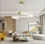 Lustra Suspendata LED Acril Aurelia 41W cu Telecomanda, Dimabila, 3000K/4000K/6000K, Auriu, Metal si Acril - imagine 4