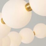 Lustra Suspendata LED Acril Aurelia 41W cu Telecomanda, Dimabila, 3000K/4000K/6000K, Auriu, Metal si Acril - imagine 2