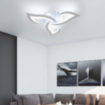 Lustra LED cu telecomanda LOTUS 32W, 3 Petale, lumina Rece/Calda/Neutra, Dimabila, Alb - imagine 4