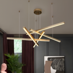 Lustra LED suspendata cu telecomanda GINEVRA 31W, 5 Elemente, lumina Rece/Calda/Neutra, Auriu - imagine 3