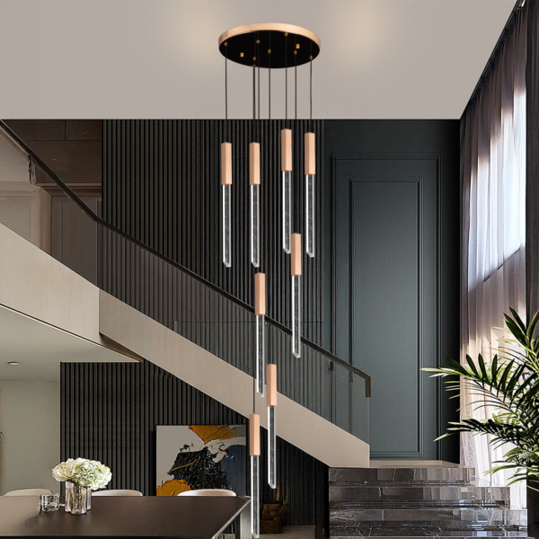 Candelabru Cristal LED 22W, Lumina Calda/Neutra/Rece, Diametru 35cm Auriu CM511/H150XW35