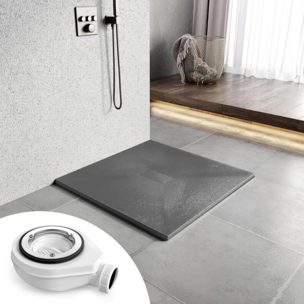 Cadita de dus patrata 90x90 cm, slim 3 cm, gri inchis