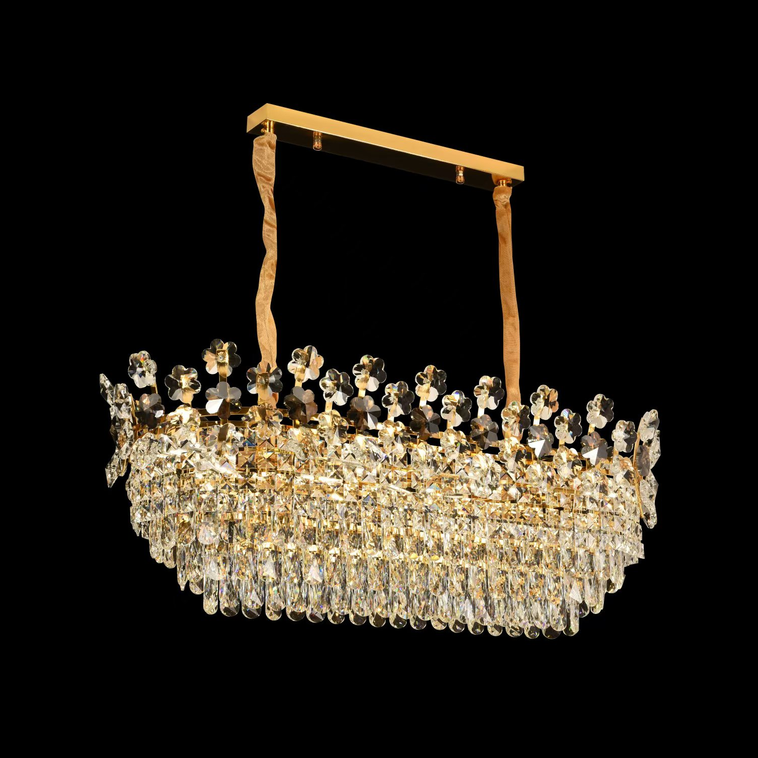 a1_f40aaf69-e1be-4760-9775-81975ca986da Candelabru Cristal CC6705/900X350GD 10x E14, 90cm, Auriu Lucios, Inaltime Reglabila - imagine 1