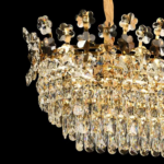 Candelabru Cristal CC6705/900X350GD 10x E14, 90cm, Auriu Lucios, Inaltime Reglabila - imagine 2