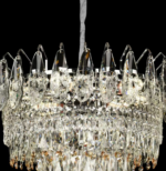 Candelabru Cristal CC6687/500CR 9x E14, Diametru 50cm, Crom Lucios, Inaltime Reglabil - imagine 3