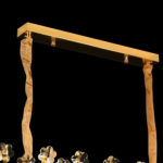 Candelabru Cristal CC6705/900X350GD 10x E14, 90cm, Auriu Lucios, Inaltime Reglabila - imagine 3