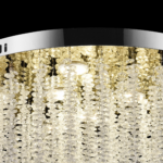 Candelabru LED Cristal LLC215/550WH Rotund, 29W, Lumina Rece/Calda/Neutra, Cristal, Auriu - imagine 2