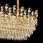 Candelabru Cristal CC6705/900X350GD 10x E14, 90cm, Auriu Lucios, Inaltime Reglabila - imagine 4