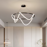 Lustra LED DIVINO Negru 91W cu Tub Silicon Flexibil, Diametru 60cm – Lumina Reglabila 3000K/4000K/6000K - imagine 3