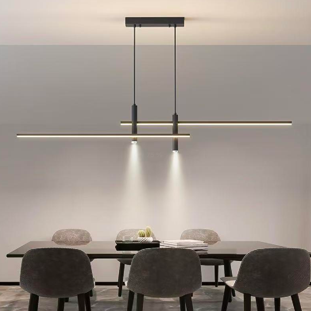 mockup-AT1CT-IM1P-HT2L-LT116BK-LustraLEDcuTelecomandaRenataNegru-1 Lustra LED cu Telecomanda Renata, 24W Dimabila, Negru - imagine 1