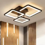 Lustra LED cu telecomanda ZOE 46W, 3 Patrate, lumina Rece/Calda/Neutra, Dimabila, Negru - imagine 4