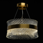 Candelabru Cristal ALHAMBRA Magno, LED, 86W, Diametru 60cm, Lumina Calda/Rece/Neutra, Dimabil, Inaltime Reglabila, Auriu - imagine 4