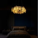 Candelabru Cristal LED, Cadenza Allegro 40W, Diametru 48cm, Inaltime reglabila, Auriu, Lumina Calda/Rece/Neutra 3000K/4000K/6000K, Metal si Cristal - imagine 2