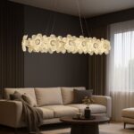 Candelabru Cristal Cadenza Allegro, 80W, 20x E14, 3000K4000K6000K, Inaltime reglabila, Auriu - imagine 2