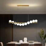 Lustra LOFT Hall, 11x G9, Alb Auriu, Metal, Inaltime Reglabila, Elegant - imagine 4