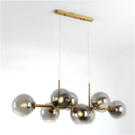 Lustra cu Abajur Rotund, MODEST Grand, 8xE27, Auriu, Metal