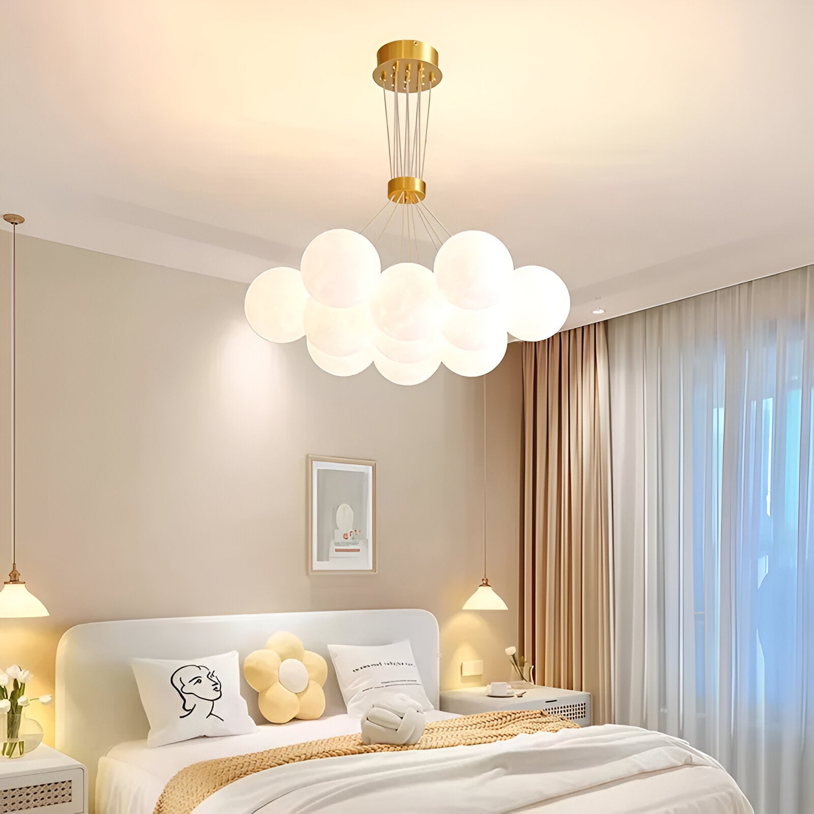Lustra MODERNA LOFT Bagliore, Glob, 11xE27, Inaltime Reglabila, Auriu - imagine 2
