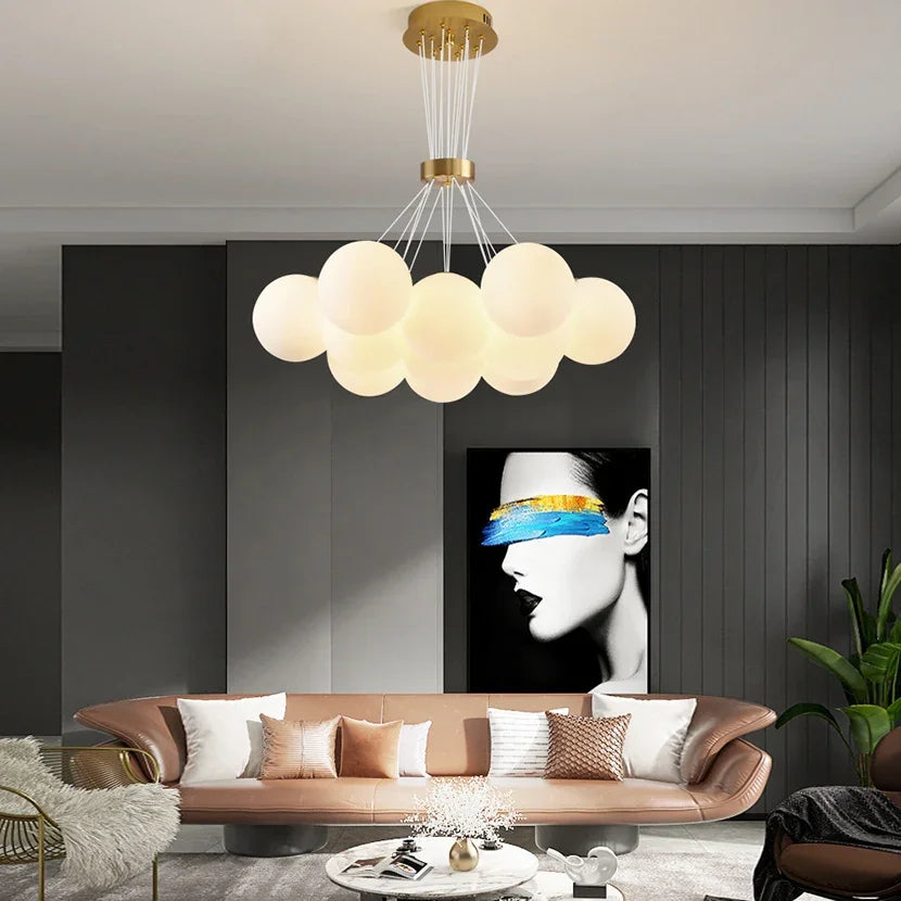 Lustra MODERNA LOFT Bagliore, Glob, 11xE27, Inaltime Reglabila, Auriu - imagine 3