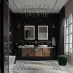 Oglinda LED Rectangulara, 50x70cm, Verite Royale Gold Motion Glow Marcello, Sistem Dezaburire, Ceas & Termometru, Dimabila - imagine 4