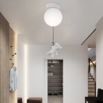 Lustra LED URSULETI Glob 18cm, Inaltime 50cm, 1xE7, Suspendata