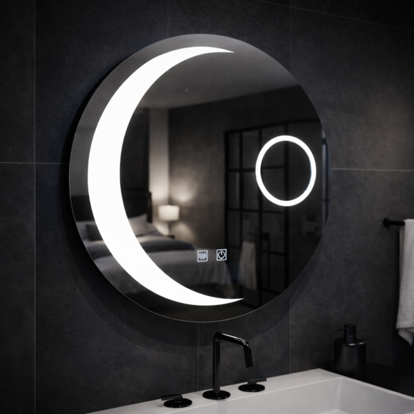 Oglinda LED Rotunda, 70cm, Orbis Touch, Sistem Dezaburire, Dimabila