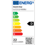 Candelabru LED Cristal LLC212/400BU Rotund, 22W, Lumina Rece/Calda/Neutra, Cristale, Crom Lucios - imagine 4