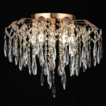 Candelabru Cristal CC9221/5FGD, 5x E14, Diametru 48cm, Auriu Lucios