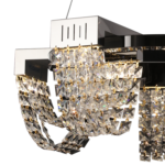 Candelabru Cristal LED 15W, CC370/500CH, Diametru 50cm, Crom Lucios, Lumina Calda Neutra Rece 3000K/4000K/6000K Inaltime Reglabila, Metal si Cristal - imagine 2