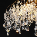 Candelabru Cristal CC9321/5FGD, 5x E14, Diametru 49cm, Auriu - imagine 2