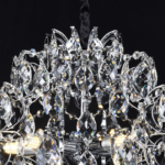 Candelabru Cristal CC9259/5CH, 5x E14, Diametru 40cm, Crom Lucios - imagine 3