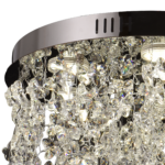 Candelabru LED Cristal LLC212/400BU Rotund, 22W, Lumina Rece/Calda/Neutra, Cristale, Crom Lucios - imagine 2