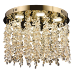 Candelabru LED Cristal LLC213/550GD Rotund, 29W, Lumina Rece/Calda/Neutra, Cristale, Auriu Lucios - imagine 4