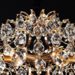 Candelabru Cristal CC9259/5FGD, 5x E14, Diametru 40cm, Auriu Lucios - imagine 3