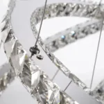 Lustra LED PRISM Luminis, Cristal si Metal, 210W, 4 Cercuri, Dimabila, Lumina Rece/Calda/Neutra, Iluminat Luxos - imagine 2