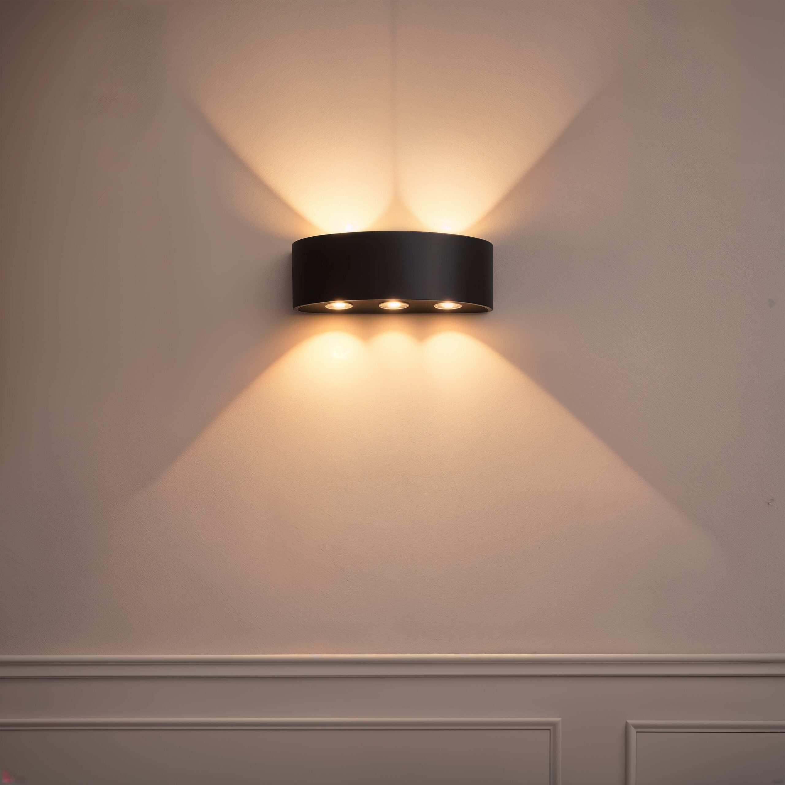 1.Cover Aplica LED Exterior Ellis, 6W, 6 Surse de lumina, Lumina Calda, Negru - imagine 1