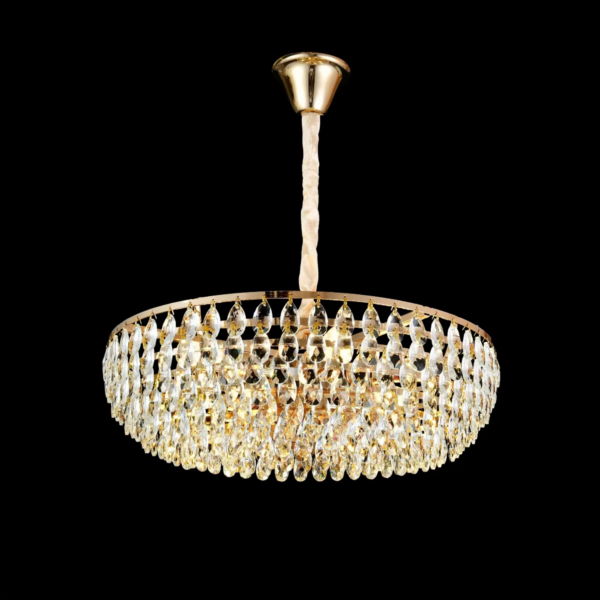 Candelabru Cristal CC1677/400GD, 4xE14, Auriu Lucios, Inaltime Reglabila, Metal si Cristal