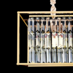 Candelabru Cristal Petito, 1676/350, 3xE14, Auriu Lucios, Inaltime Reglabila, Metal si Cristal - imagine 2