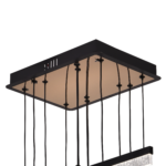 Lustra LED Suspendata Acril STRATA, 6 elemente, 82W, Lumina 3000/4000/6000K, Negru, Inaltime Reglabila - imagine 3