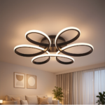 Lustra LED cu telecomanda HELIX 63W, lumina Rece/Calda/Neutra, Dimabila, Negru
