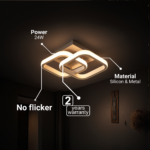 Lustra LED VERTEX Matrix, Romburi Suprapuse, Rame Metalice, 24W, 2 Romburi, Lumina Rece/Calda/Neutra 3000K/4000K/6000K, Alb - imagine 4