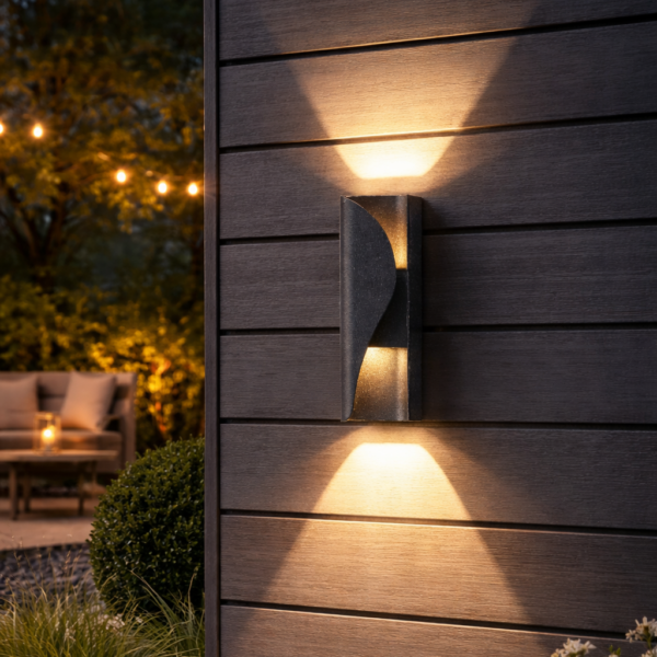 Aplica LED AX221 de Exterior si Interior, 2 Surse x 6W, Metalic, Negru, 3000K
