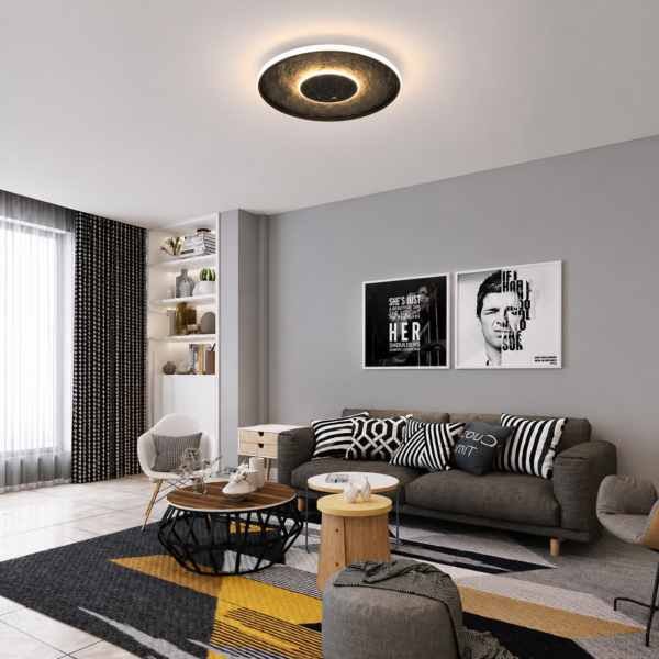 Lustra LED cu telecomanda LT656BK, 3000/4000/6000K, Ø40.5,46W, Negru