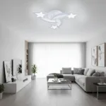 Lustra LED cu telecomanda IPOMOEA 51W, 3 Stele, lumina Rece/Calda/Neutra, Dimabila, Alb - imagine 3